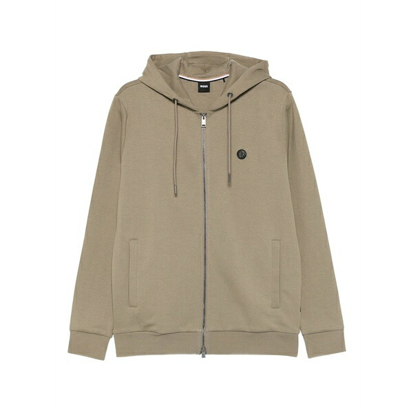 ボス メンズ パーカー・スウェットシャツ アウター Full-zip hoodie Green｜asty