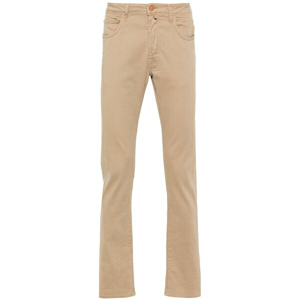 インコテックス メンズ カジュアルパンツ ボトムス Low-rise slim-fit trousers Neutrals｜asty