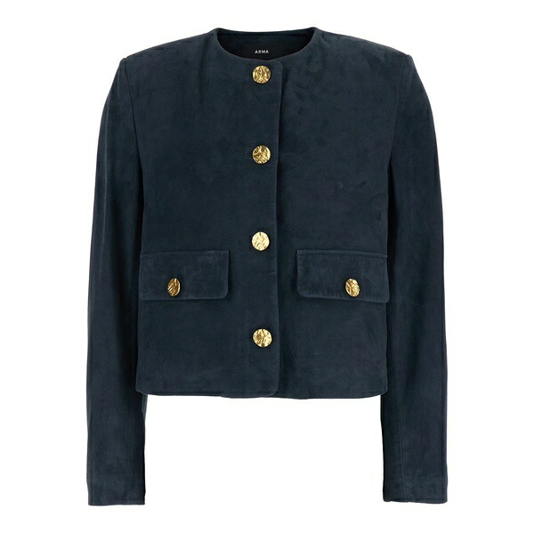 アルマ レディース 上衣＆上衣 アウター Button-up patch-pocket jacket Blue