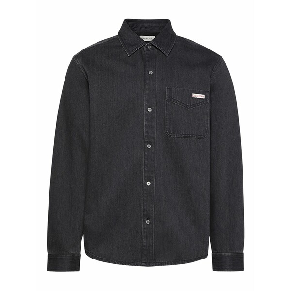 カルバンクライン メンズ プルオーバー トップス Pocket long-sleeve denim shirt Black