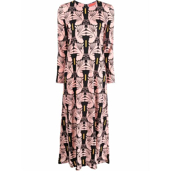 ラ・ダブル・ジェイ レディース ワンピース トップス Graphic-print long-sleeved maxi dress Pink｜asty