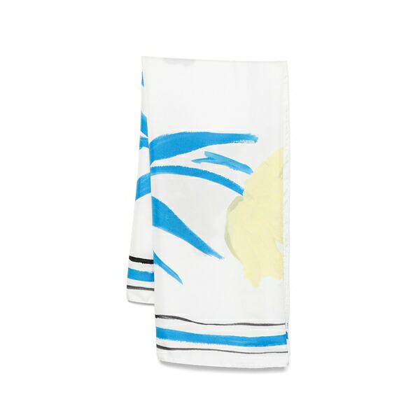 マルニ レディース えり巻き・袈裟・えり巻き 付属物 Floral striped scarf White