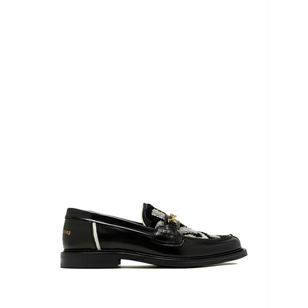 フィリングピース メンズ スリッポン・ローファー シューズ Gowtu horsebit loafers Black|asty