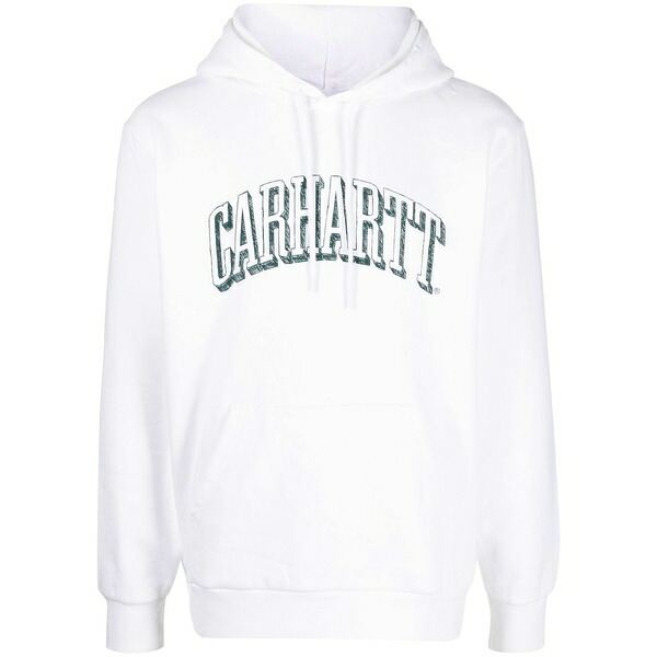 鉄道車両ハート型 メンズ パーカー・スウェットシャツ アウター Logo print drawstring hoodie White