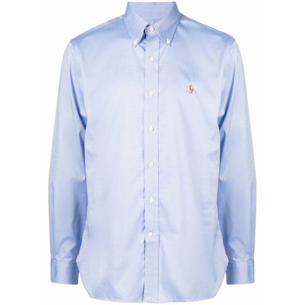 ラルフローレン メンズ シャツ トップス Embroidered-logo shirt Blue