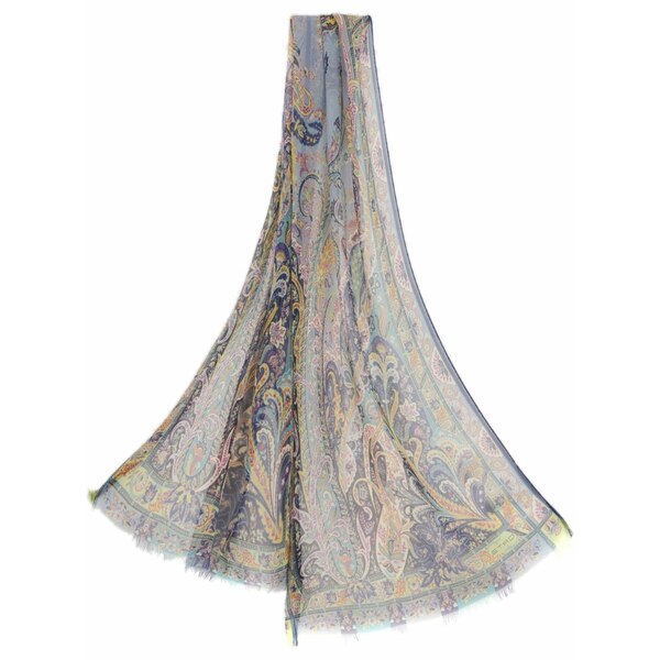 エトロ レディース マフラー・ストール・スカーフ アクセサリー Paisley-print silk scarf Blue｜asty