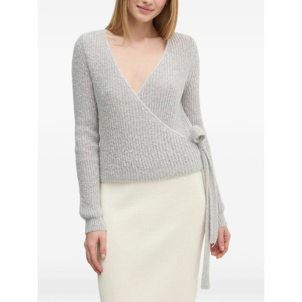 ウイ レディース ジレー アウター Tie waist knitwear Grey