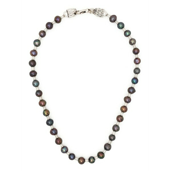 エマニュエレ ビコッキ メンズ 頸飾り・チョー鉄道車両 添え物 Freshwater pearl necklace Black