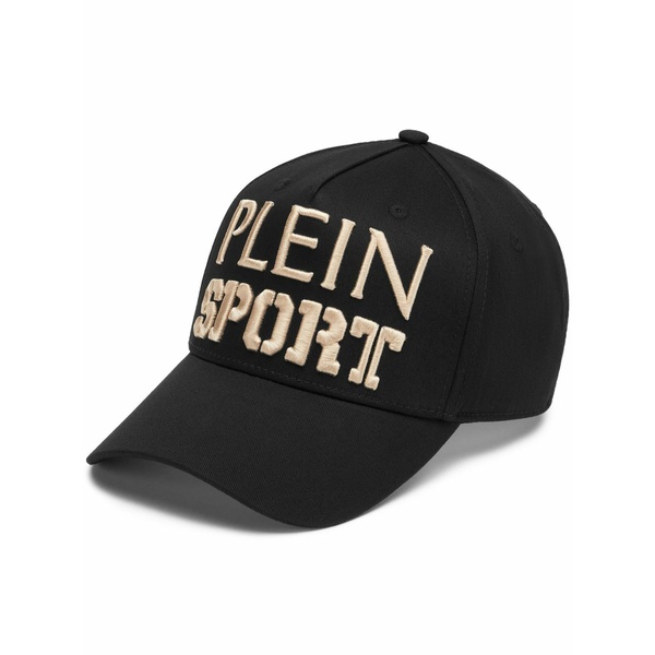 飾り気のない運動競技 メンズ 鳥打ち帽 付属物 Logo-embroidered baseball cap Black