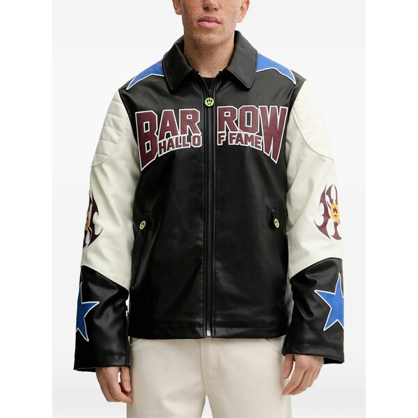 バロウ メンズ ジャケット＆ブルゾン アウター Panelled graphic-print jacket Black