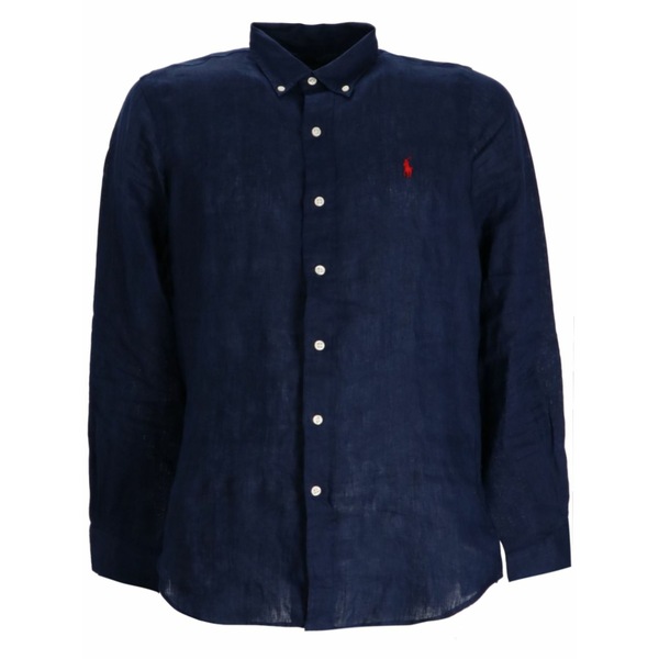 ラルフローレン メンズ シャツ トップス Polo pony-embroidered shirt Blue|asty