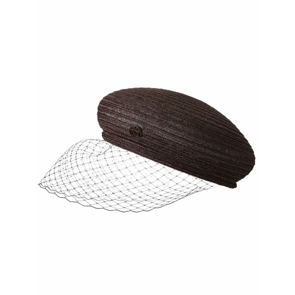 メゾンミッシェル レディース 帽子 アクセサリー New bonnie veil beret Brown|asty