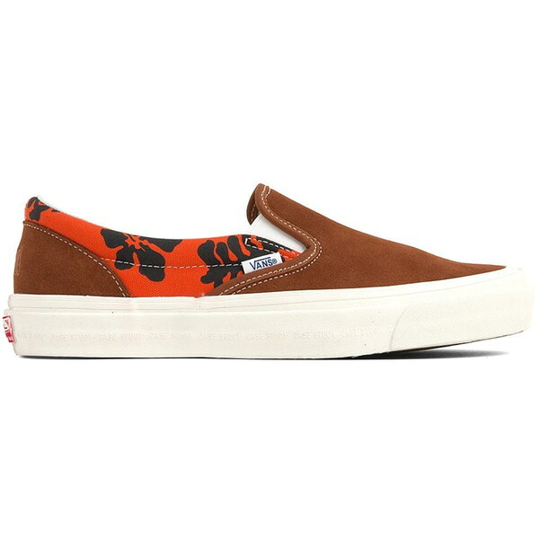 Vans バンズ メンズ スニーカー 【Vans Slip-On Modernica Orange Hawaiian Print】 サイズ US_8(26.0cm) Leather Brown/Hawaiian|asty