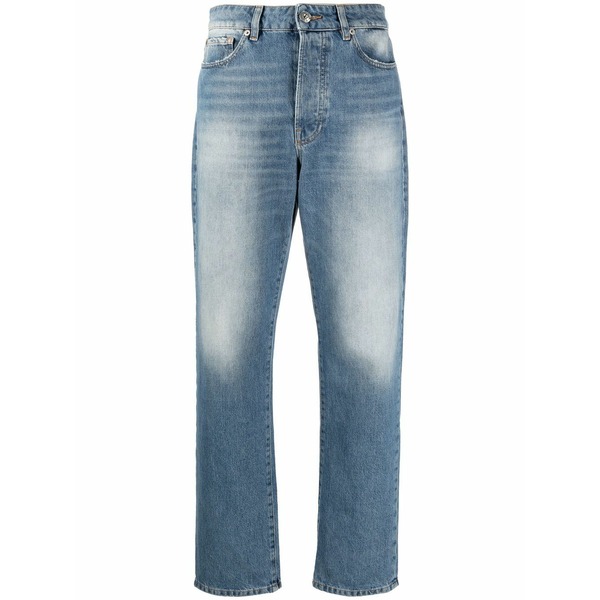 スリーバイワン レディース デニムパンツ ボトムス Distressed straight-leg  jeans Blue