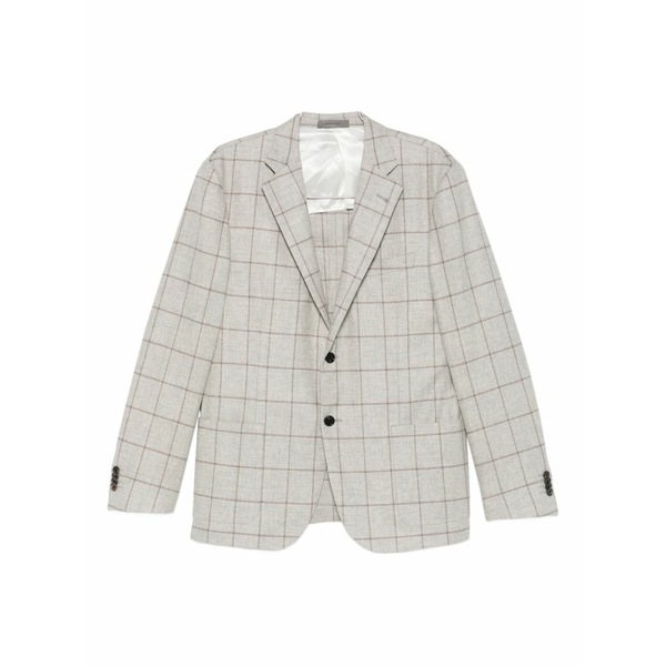 コルネリアーニ メンズ ジャケット＆ブルゾン アウター Checked single-breasted jacket Grey｜asty