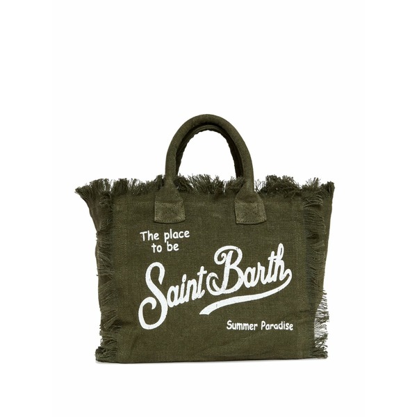 エムシーツーセイントバース レディース トートバッグ バッグ Colette frayed linen tote bag Green｜asty
