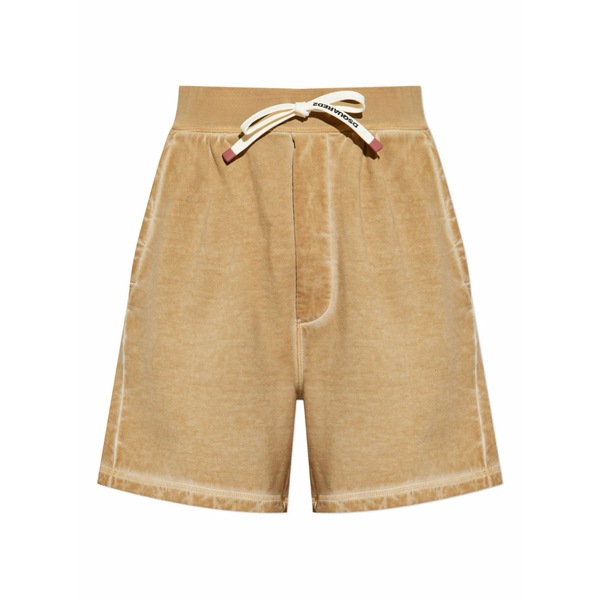 ディースクエアード メンズ 心地好いズボン下 ボトムス Drawstring cotton track shorts Neutrals