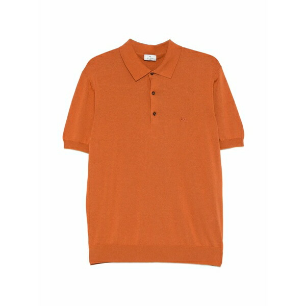 エトロ メンズ スポーツシャツ トップス Logo-embroidered polo shirt Orange