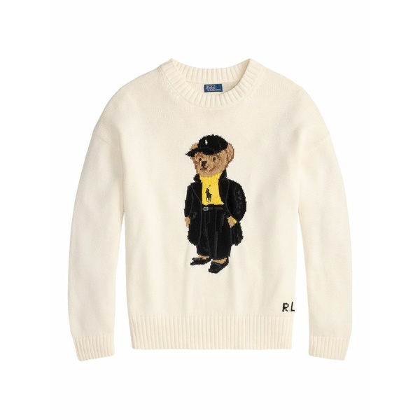 ラルフローレン レディース 編み物\u0026ティーシャツ アウター Polo bear-embroidered crew-neck sweater White