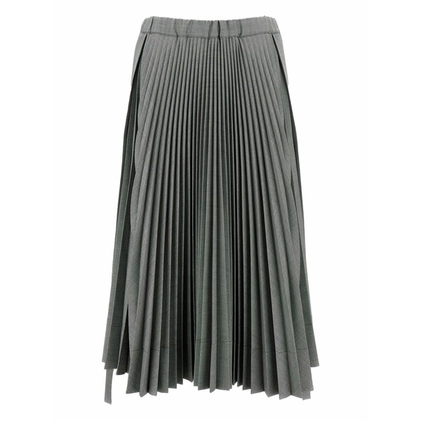 プランシー レディース スコート ボトムス Asymmetric pleated skirt Grey