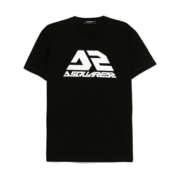 ディースクエアード メンズ プルオーバー トップス Logo-print t-shirt Black