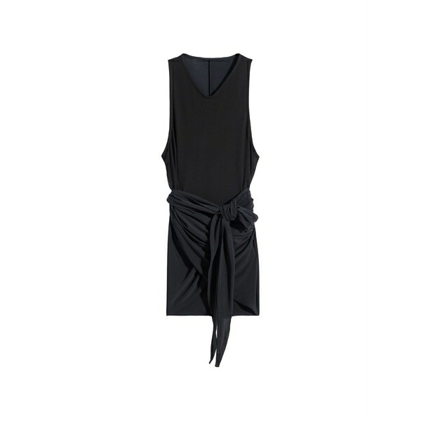 ルメール レディース カットソー トップス Draped wrap top Black