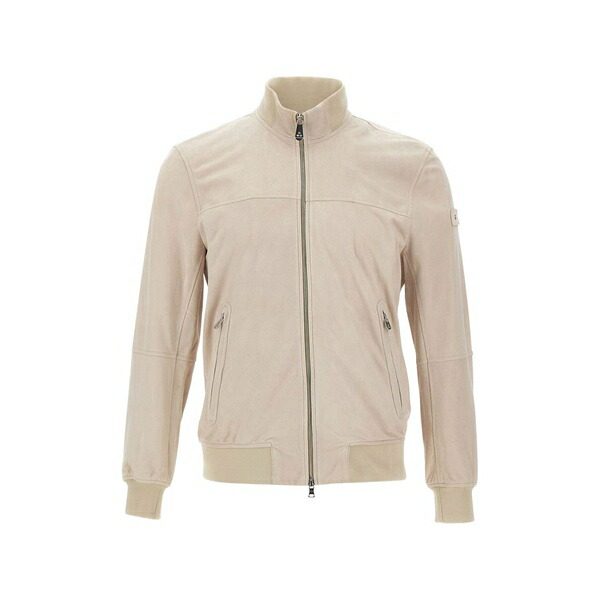 ピューテリー メンズ ジャケット＆ブルゾン アウター Ribbed suede jacket Neutrals｜asty