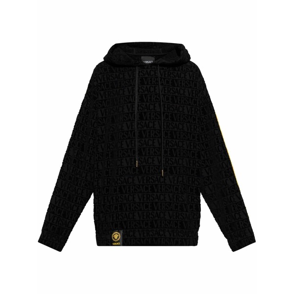 ヴェルサーチ メンズ パーカー・スウェットシャツ アウター I love baroque hoodie Black