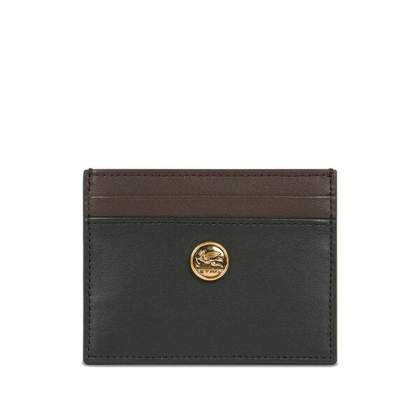 エトロ メンズ 札入れ 付属物 Two-tone cardholder Black バッグ・小物・ブランド雑貨-財布・ケース-メンズ財布