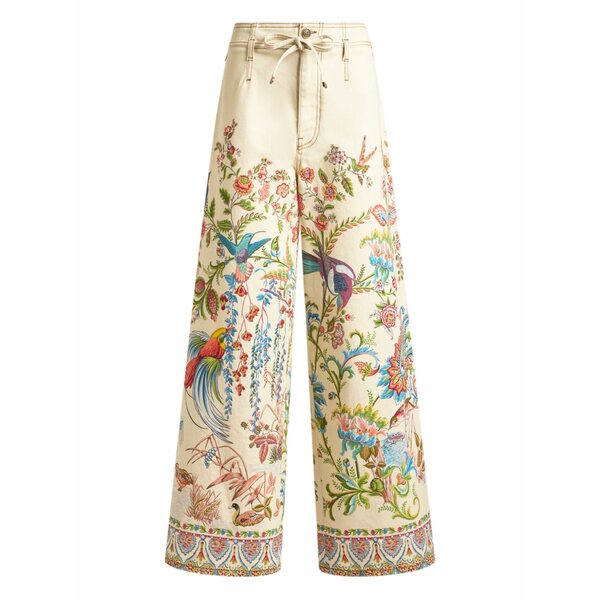 エトロ レディース デニムパンツ ボトムス Flora fauna-print wide-leg jeans Neutrals｜asty