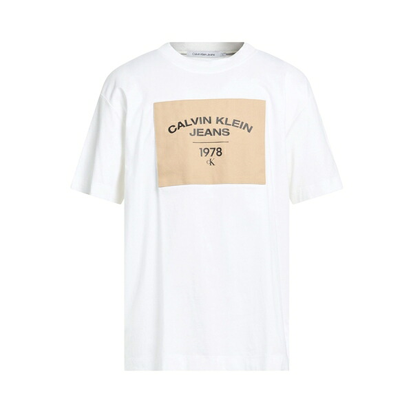 【送料無料】 カルバンクライン メンズ Tシャツ トップス T-shirts White|asty