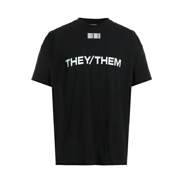 【貨物輸送無料】 ヴェトモン メンズ プルオーバー トップス T-shirts Black
