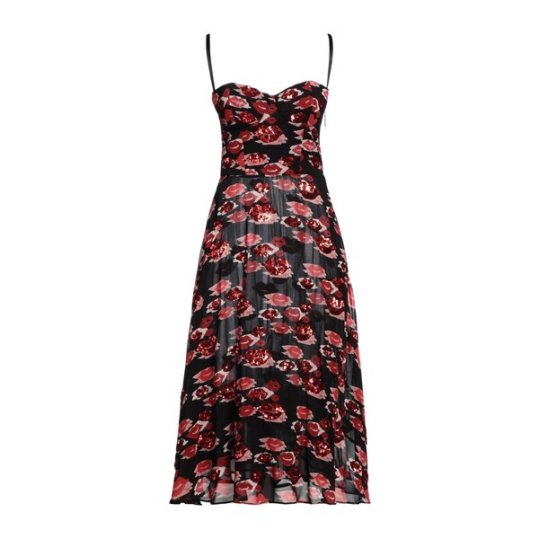 【送料無料】 エリザベスフランキ レディース ワンピース トップス Midi dresses Black