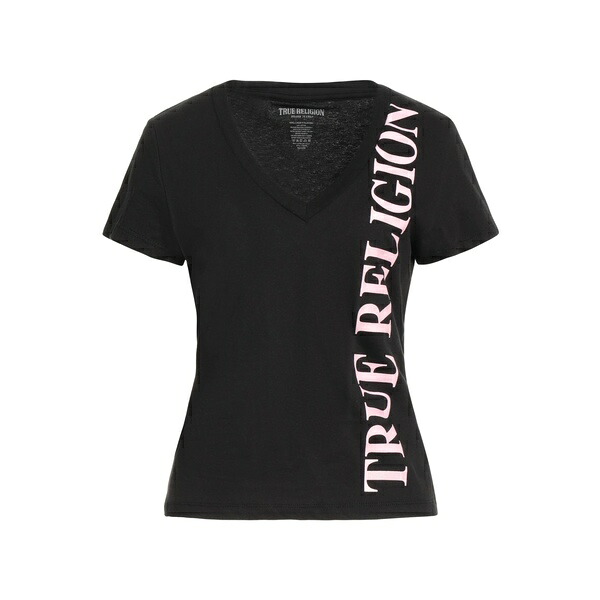【送料無料】 トゥルーレリジョン レディース Tシャツ トップス T-shirts Black
