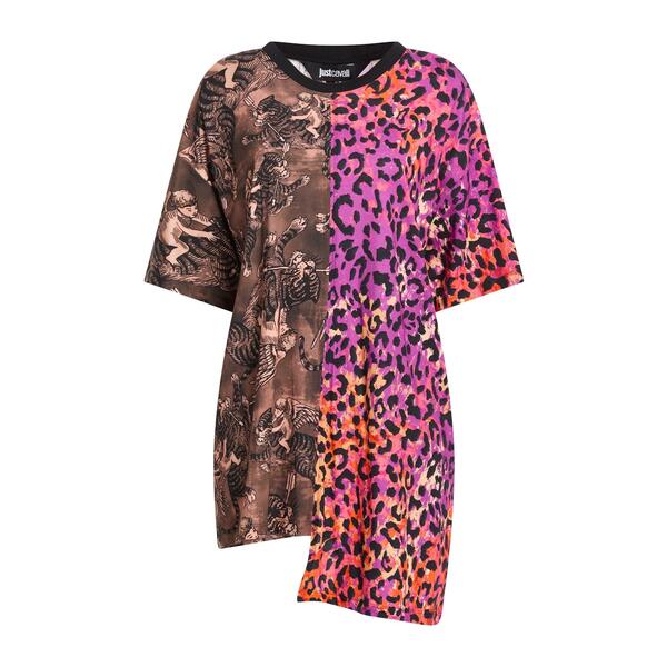 【送料無料】 ロベルトカヴァリ レディース Tシャツ トップス T-shirts Brown