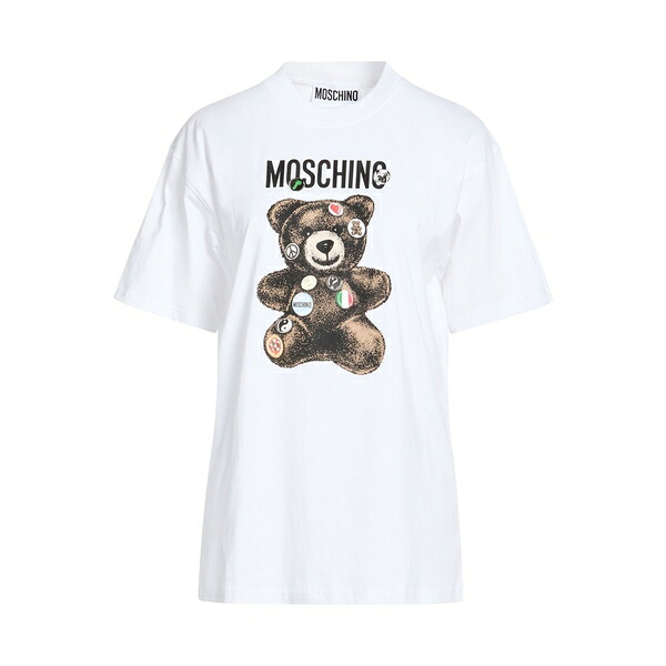 【送料無料】 モスキーノ レディース Tシャツ トップス T-shirts White