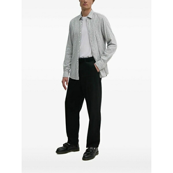 ジョープ メンズ シャツ トップス Patterned long-sleeved shirt Grey|asty