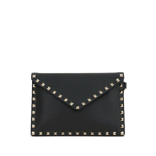 ヴァレンティノ ガラヴァーニ レディース クラッチペダル御徒面子 御徒面子 Rockstud envelope clutch Black