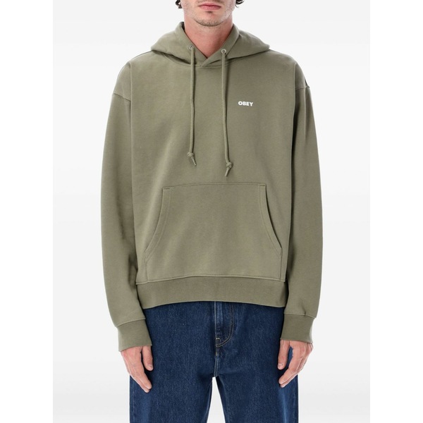 オベイ メンズ パーカー・スウェットシャツ アウター Front-pocket hoodie Green|asty