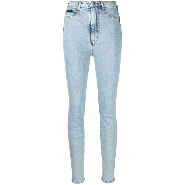 フィリッププレイン レディース デニムパンツ ボトムス Iconic high-waist skinny jeans Blue|asty
