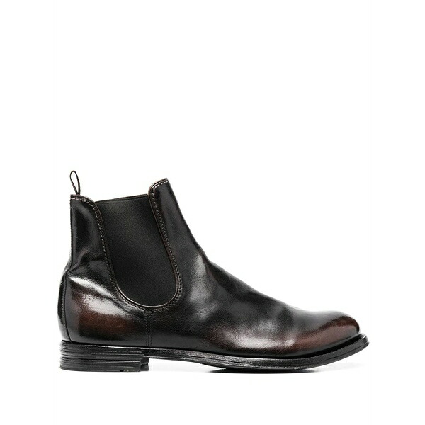 オフィチーネ 創造的 メンズ ブーツ シューズ Leather ankle boots Brown