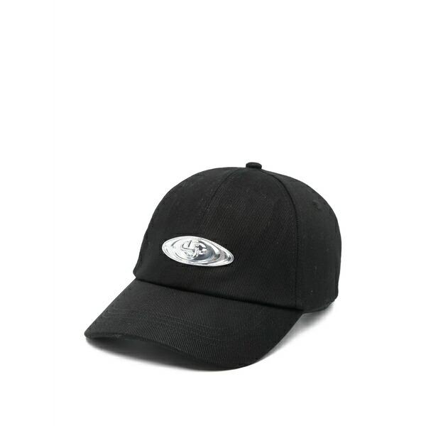 カサブランカ メンズ 帽子 アクセサリー Warped-logo baseball cap Black