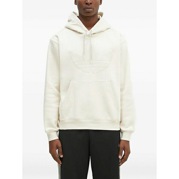 アディダス メンズ パーカー・スウェットシャツ アウター Embossed-logo hoodie White