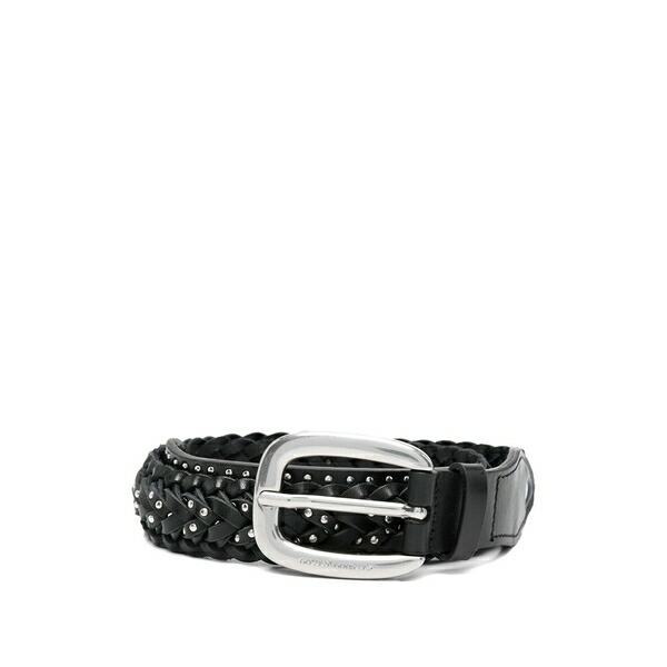 ゴールデングース メンズ 三尺帯 添え物 Braided studded leather belt Black