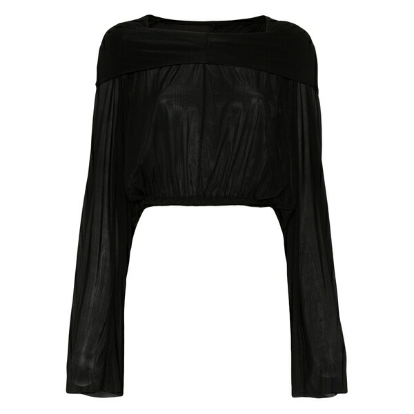 リックオウエンス レディース シャツ トップス Cropped hooded blouse Black｜asty