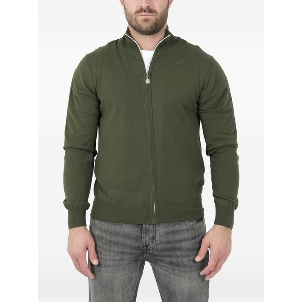 ケイ通い路 メンズ ジレー アウター Finny zip-up cardigan Green