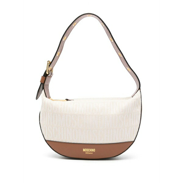 モスキーノ レディース ショルダーバッグ バッグ Logo-jacquard shoulder bag Neutrals|asty