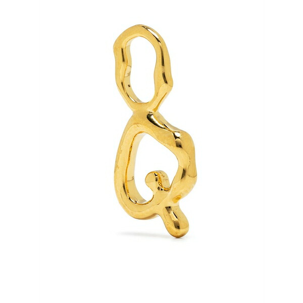 マリア ブラック レディース ピアス&イヤリング アクセサリー Fluent letter q pendant Gold|asty