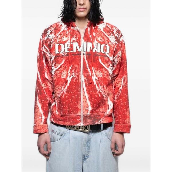 デーモン メンズ パーカー・スウェットシャツ アウター Return to flesh zip-up hoodie Red|asty