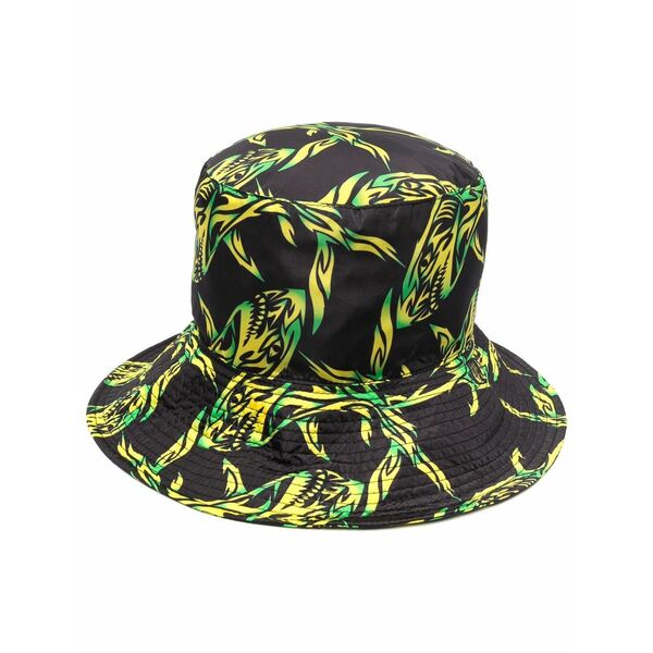 エムエスジイエム メンズ 鳥打ち帽 付属物 Asbtract-print bucket hat Black